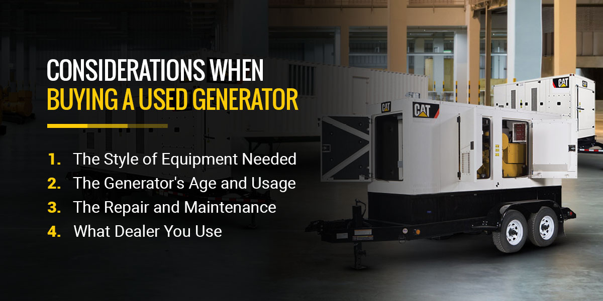 Considerations when buying a used generator 